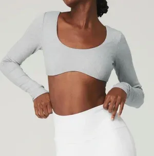 Alo Yoga Ribbed Long Sleeve Crop thumbnail 1