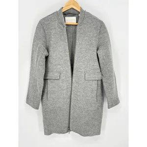 Aritzia Babaton Bonamici 100% Wool Gray Zip Coat Jacket‎ Size Small Minimalist thumbnail 3