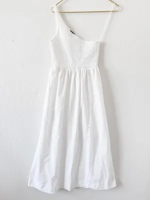 Massimo Dutti One-Shoulder White Maxi Dress thumbnail 2