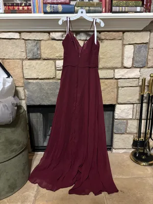Azazie Bridesmaid Dress Janine Cabernet thumbnail 5