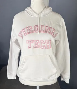 J. America Women’s Virginia Tech White College Hoodie Embroidered Size S NEW thumbnail 1