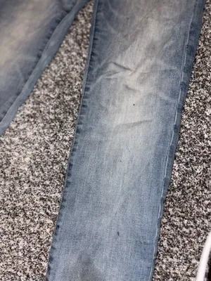 American Eagle Outfitters Slim Straight Light Blue Jeans with Paint Details thumbnail 6