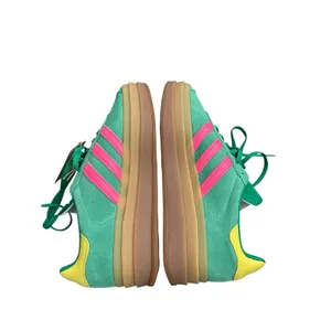 Adidas Women's Gazelle Bold Shoes in Court Green/Lucid Pink/Pure Sulfur,Size 7.5 thumbnail 5