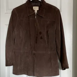St. John's Bay Chocolate Brown Leather Jacket thumbnail 1