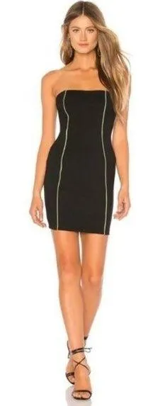 Revolve Black Strapless Bodycon Dress thumbnail 1