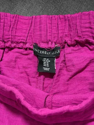 Sincerely Jules Magenta Pull On Wide Leg Pants Size Medium Pink thumbnail 7