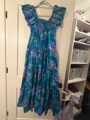 Peach Love California Teal Floral Maxi Dress thumbnail 8
