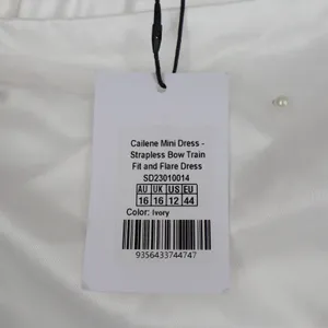 Showpo Cailene Ivory Strapless Pearl Mini Dress with Bow Train Size 12 thumbnail 6