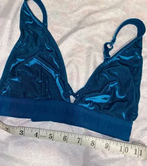 Victoria's Secret velvet blue bralette thumbnail 7