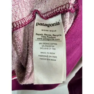 Patagonia Full Zip Hoodie Organic Cotton Graphic Logo Women's Large Purple thumbnail 5