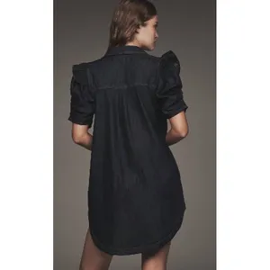 Anthropologie PILCRO RUFFLE-SLEEVE DENIM SHIRT DRESS XXS NEW Preppy Boho Resort thumbnail 3