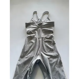 Old Navy Active Women Cloud+ Go-Dry Jumpsuit Gray Athletic‎ Bodysuit Small thumbnail 3