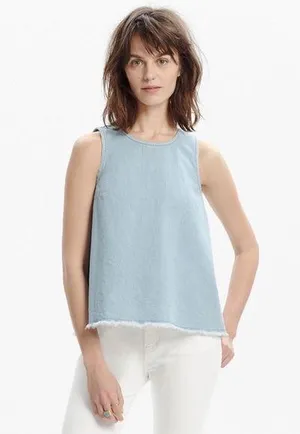Madewell Raw Edge Denim Tank Top thumbnail 1