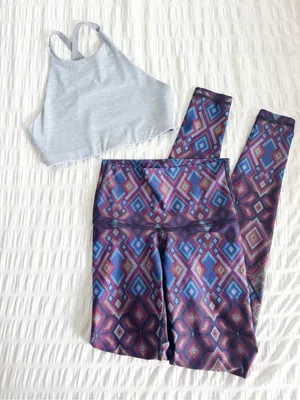 Workout Outfit Set Leggings Bra Size XS Strappy Open Back thumbnail 1