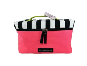 Victoria’s Secret Travel Case Pink Black Stripe Sexy Little Things NWT Gift thumbnail 1