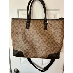 Coach Large Brown Signature Weekender Duffle Travel Tote Bag Purse Carryall thumbnail 4