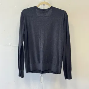 Loft Outlet Gray Rhinestone Embellished Cotton Cardigan Sweater Medium Holiday thumbnail 2