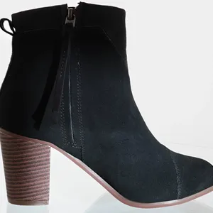 Toms Women’s Lunata Black Suede Mid Block Booties Size 9‎ thumbnail 5
