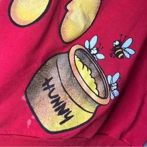 Vintage 90s Disney Winnie the Pooh Red Double Sided Back Hit Crewneck Sweater thumbnail 7