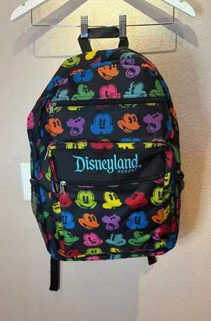 New Disney Parks Disneyland Rainbow Mickey Faces Backpack Adult Large NWOT thumbnail 1