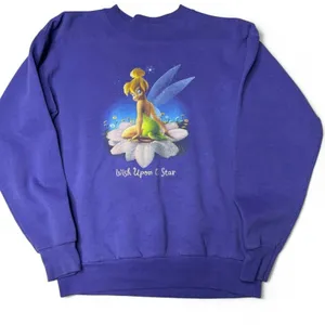 Disney Store Tinkerbell Purple Sweatshirt Vintage 90s Sparkle Small thumbnail 4