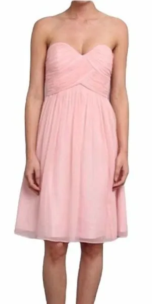 Donna Morgan Blush Pink‎ Chiffon Strapless Formal Dress 8 thumbnail 1