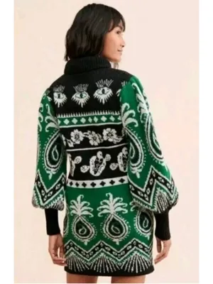 FARM Rio Mystic Scarf Sweater Dress Women’s Size M thumbnail 5