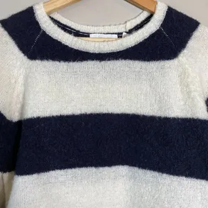 Anthropologie Sita Murt Long Sleeve Striped Wool Sweater Women Small Black White thumbnail 5