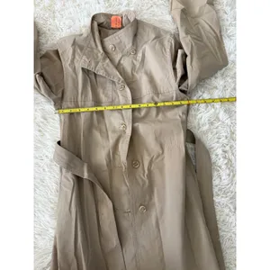 Vintage Odyssey Belted Trench Coat Womens Tan‎ Long Rain Coat Classic Outerwear thumbnail 6