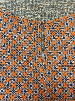 Umgee Boho Tunic Top Large Orange Blue Crochet Lace Bell Sleeve Babydoll thumbnail 7