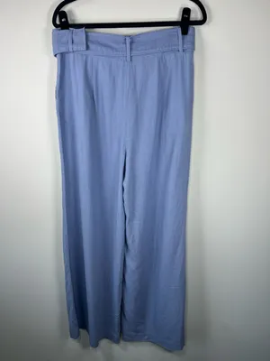 House of Harlow 1960 Wide Leg Pants Periwinkle Blue Belt Linen Resort Coastal 8 thumbnail 10