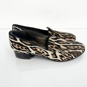 Stuart Weitzman Pony Hair Animal Print‎ Slip On Loafers Women's 5.5 Quiet Luxury thumbnail 4
