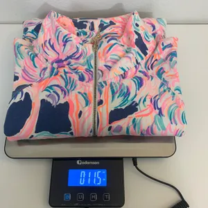 Lilly Pulitzer Women's S Skipper Popover High Tide Navy Flamingo Gopher Half Zip thumbnail 8