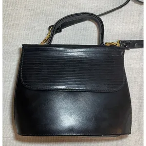 Vintage 90s Black Vegan Leather Crossbody Purse thumbnail 2