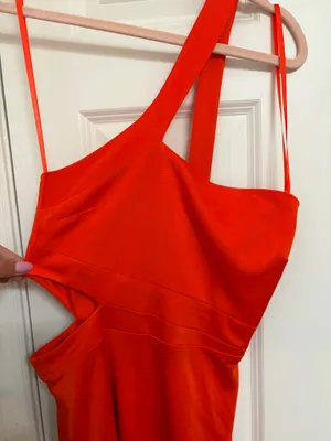 BCBGMAXAZRIA Dress orange cut out dress thumbnail 1