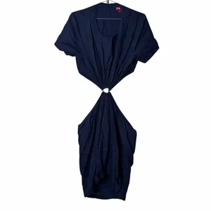 STAUD‎ Epona Linen Navy Cut Out Mini Dress thumbnail 3