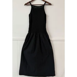 Universal Thread Black Crochet Knit Midi Dress Sleeveless Boho Coastal NWT XS thumbnail 4