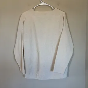 Madewell Women's Asherton Waffle Henley Sweater Wool Blend High Low‎ Size XL thumbnail 5