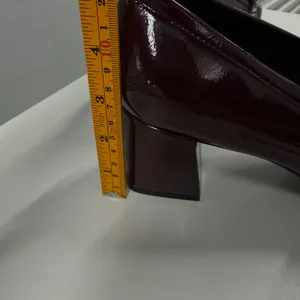 Aerosoles‎ Burgundy Patent Studded Block Heel Loafers Square Toe Pumps size 11 thumbnail 9