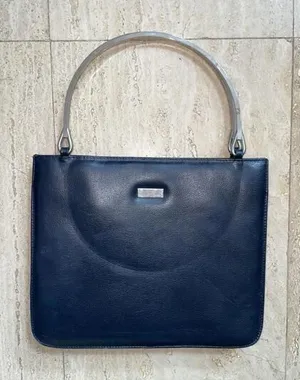 Paule Clement Vintage Bag‎ Black Leather Metal Loop Handle HandMade In Morocco thumbnail 1