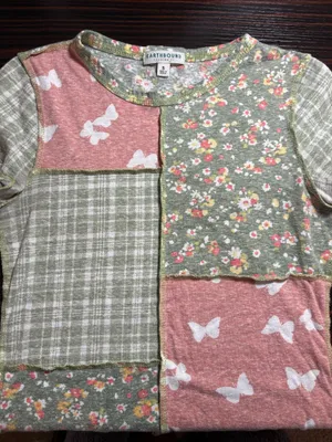 Green and Pink Floral Baby T thumbnail 3