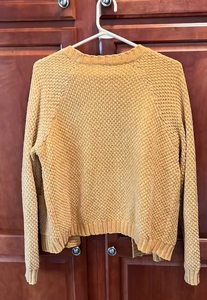 Sky And Sparrow Mustard Cable Knit Sweater thumbnail 2