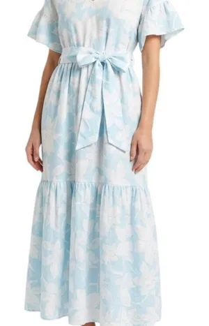 Seraphina Blue Floral Maxi Dress Size Small thumbnail 1