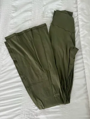 Aerie Olive Green Flare Pants thumbnail 1