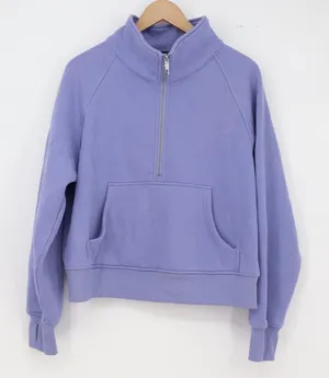 Automet Sweatshirt Womens M Purple Half Zip Fleece Thumbhole Excellent thumbnail 1
