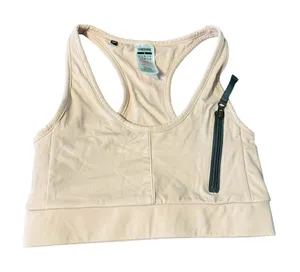 Gymshark Small Light‎ Pink Sport Bra Front Zip Pocket Detail CP thumbnail 1