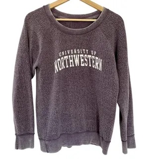 University of Northwestern purple fleece crewneck sweater women's‎ size medium thumbnail 1