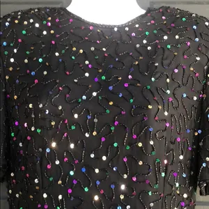 Vintage Stenay Silk‎ Beaded Dress Black Size 6 thumbnail 3