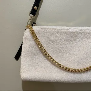 Crossi Shearling Sherpa Chain Shoulder Bag Cream Gold Women's OS Purse thumbnail 2