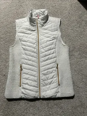 Marc New York White Quilted Gold-Zip Vest thumbnail 6